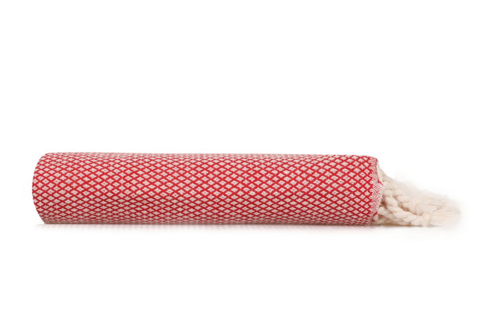 Mijölnir Toalla de Playa Fouta 100% Algodón Roja, 95x190cm, Diseño Panal, Absorbente y Suave para el Verano